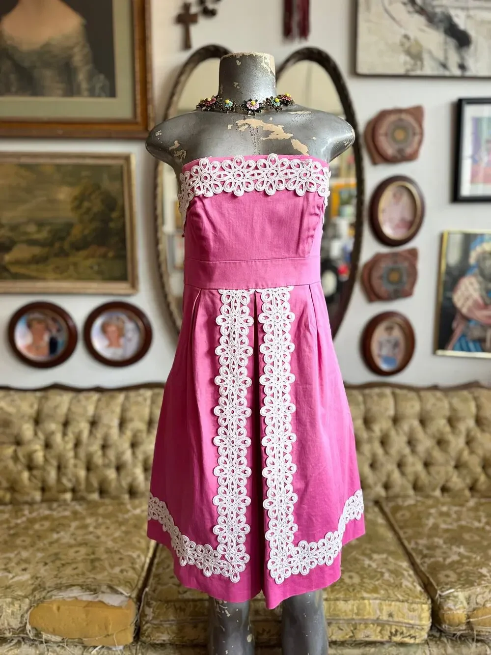 Lilly Pulitzer Pink Betsey Strapless Dress Size 6 - Picture 1 of 6